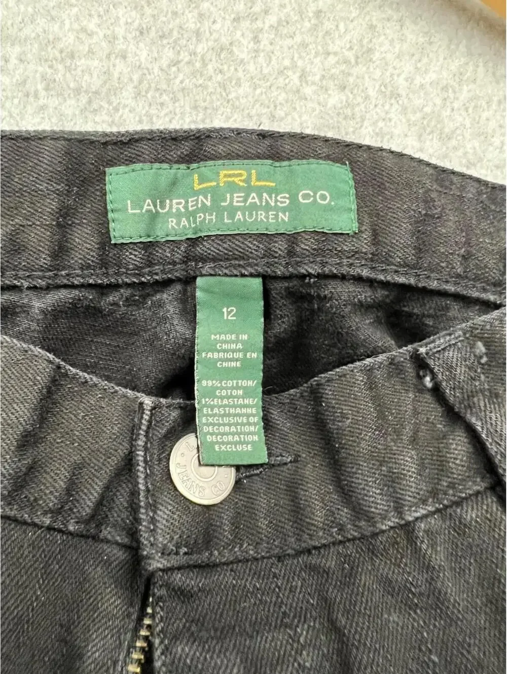 Lauren Ralph Lauren Denim Jeans Women Size 12 Classic Black Wash Button Pockets